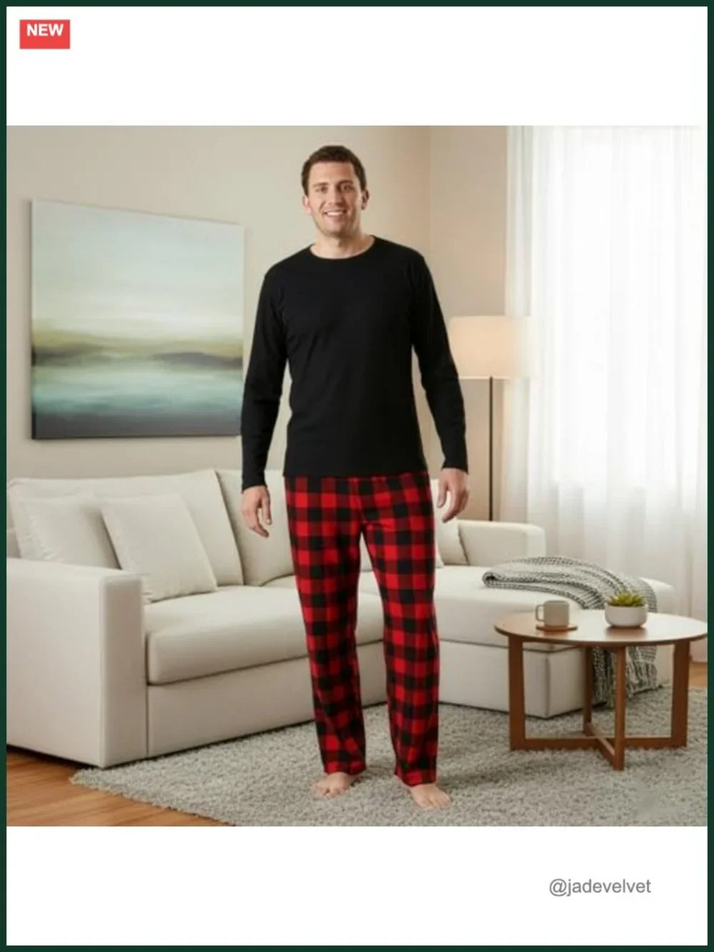 Polar Fleece Pajama Set with Thermal Top and Button Fly